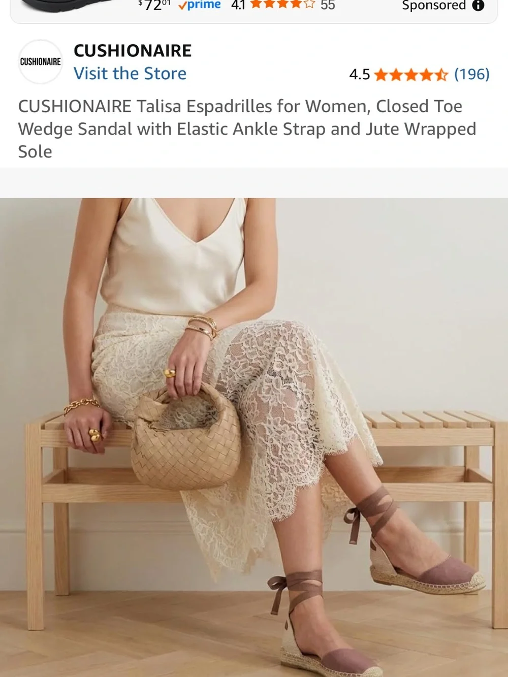 CUSHIONAIRE Talisa Espadrille Wedge in Dusty Rose